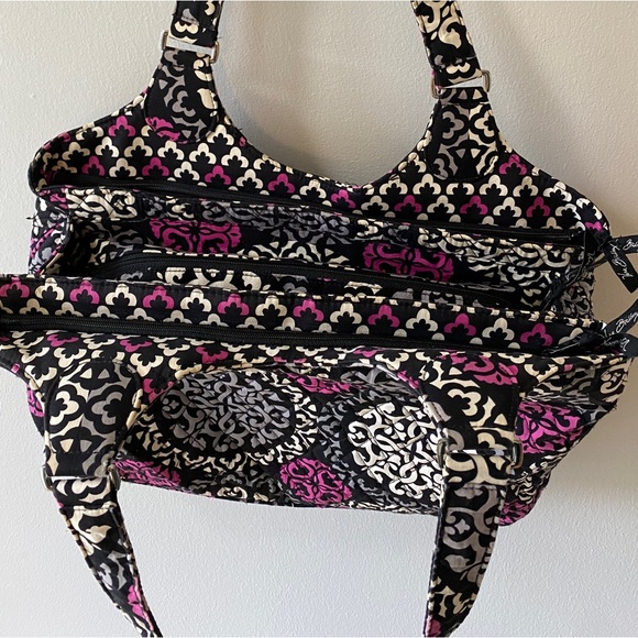 VERA BRADLEY Triple Zip Tote Bag in Canterberry Magenta (Retired Pattern) - Picture 14 of 14